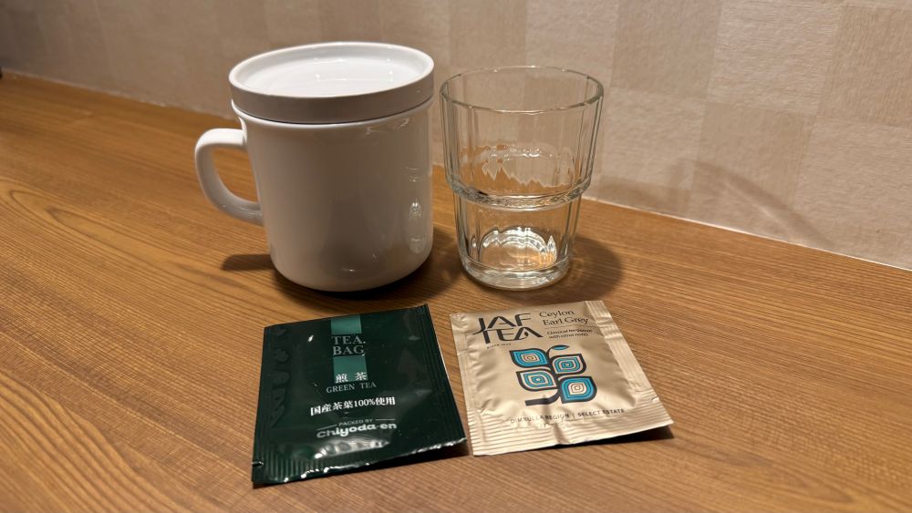 【客室備品】コップ/ティーカップ/紅茶・緑茶ティーバッグ