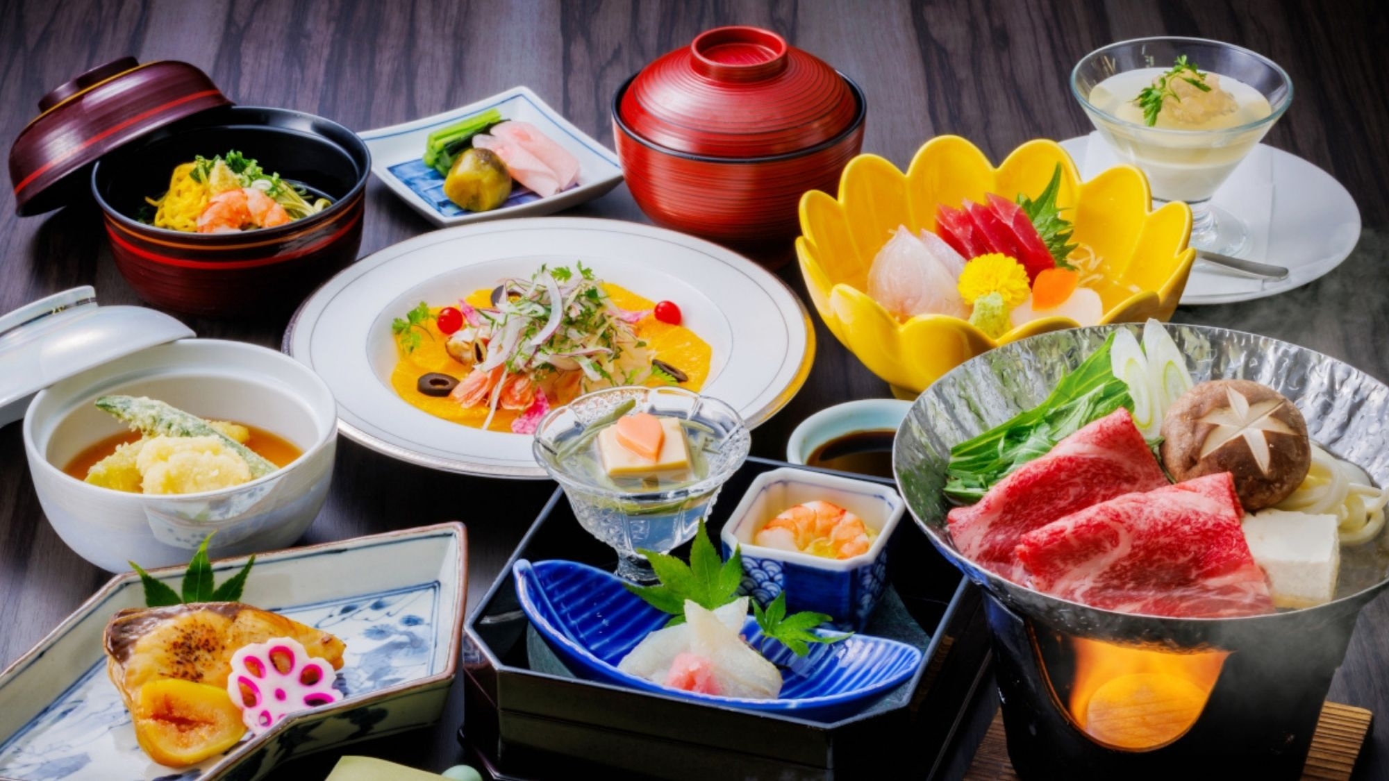 【WEB限定・夏】暑季飛ばしの牛肉鍋に旬魚参天盛など、水戸屋の魅力一杯膳