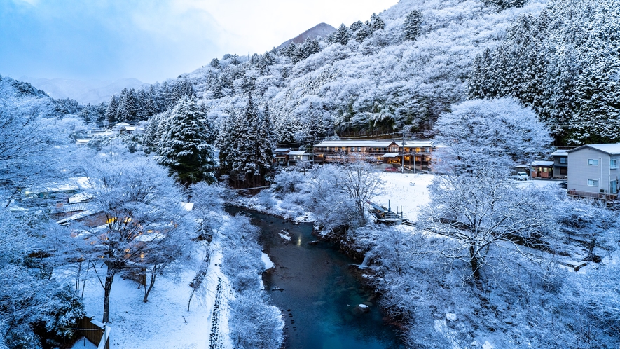 雪に輝く冬の全景