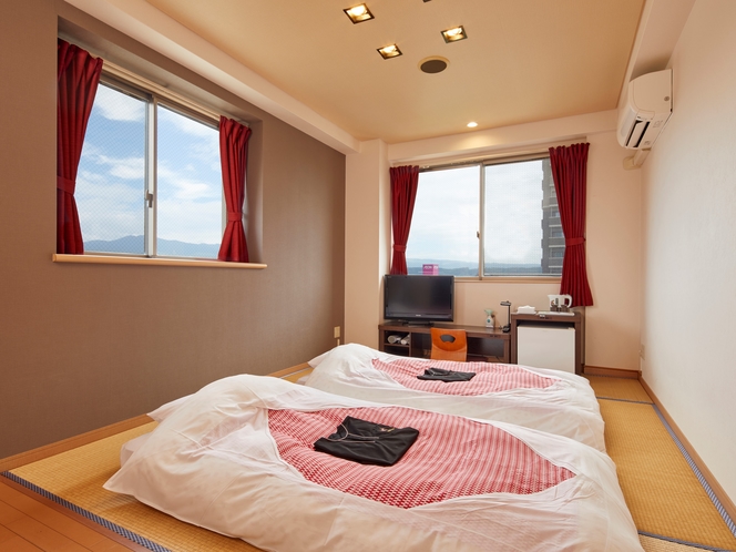 旅籠はしもとの畳の部屋に布団