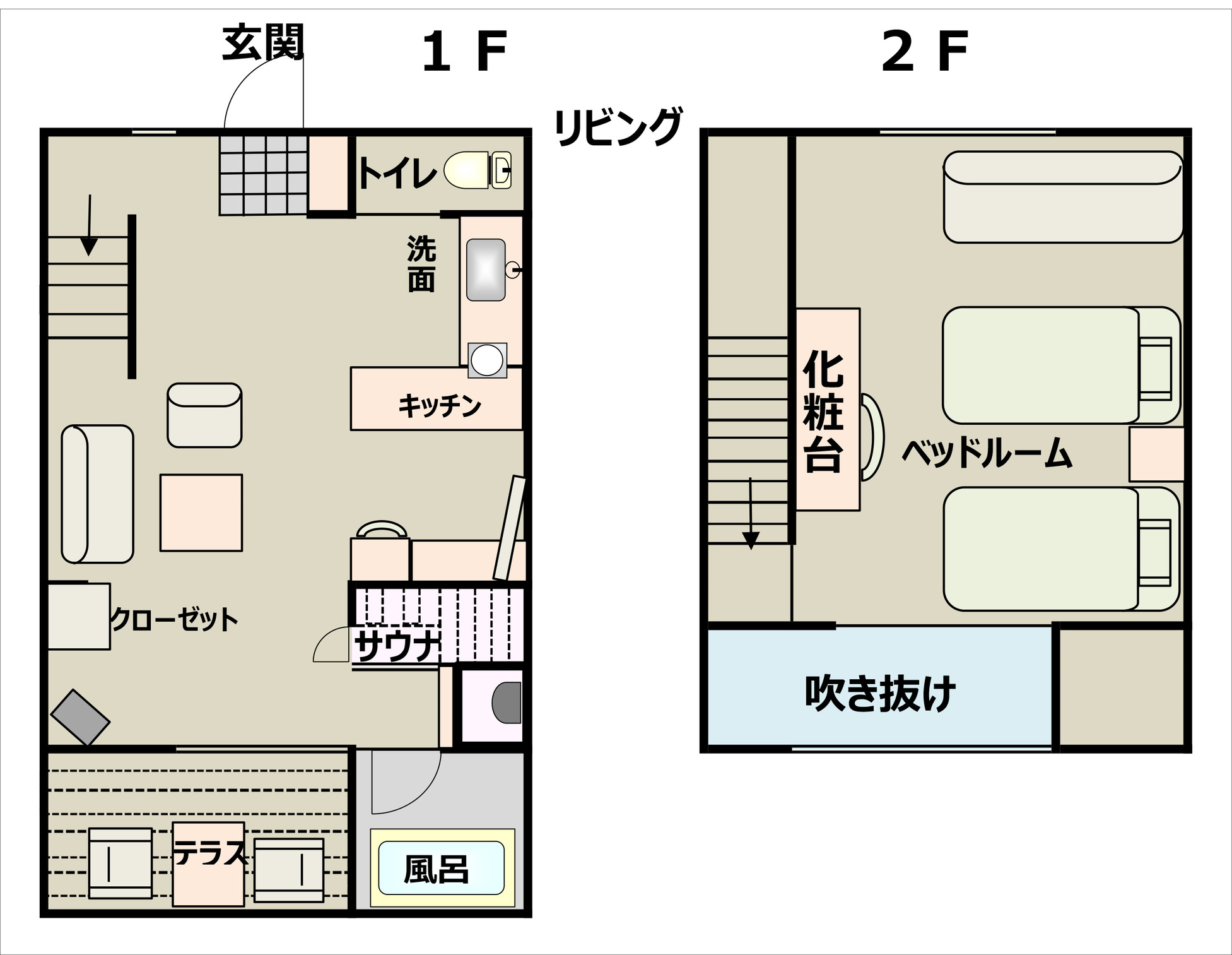 ASタイプサウナフォレストスイートの間取り