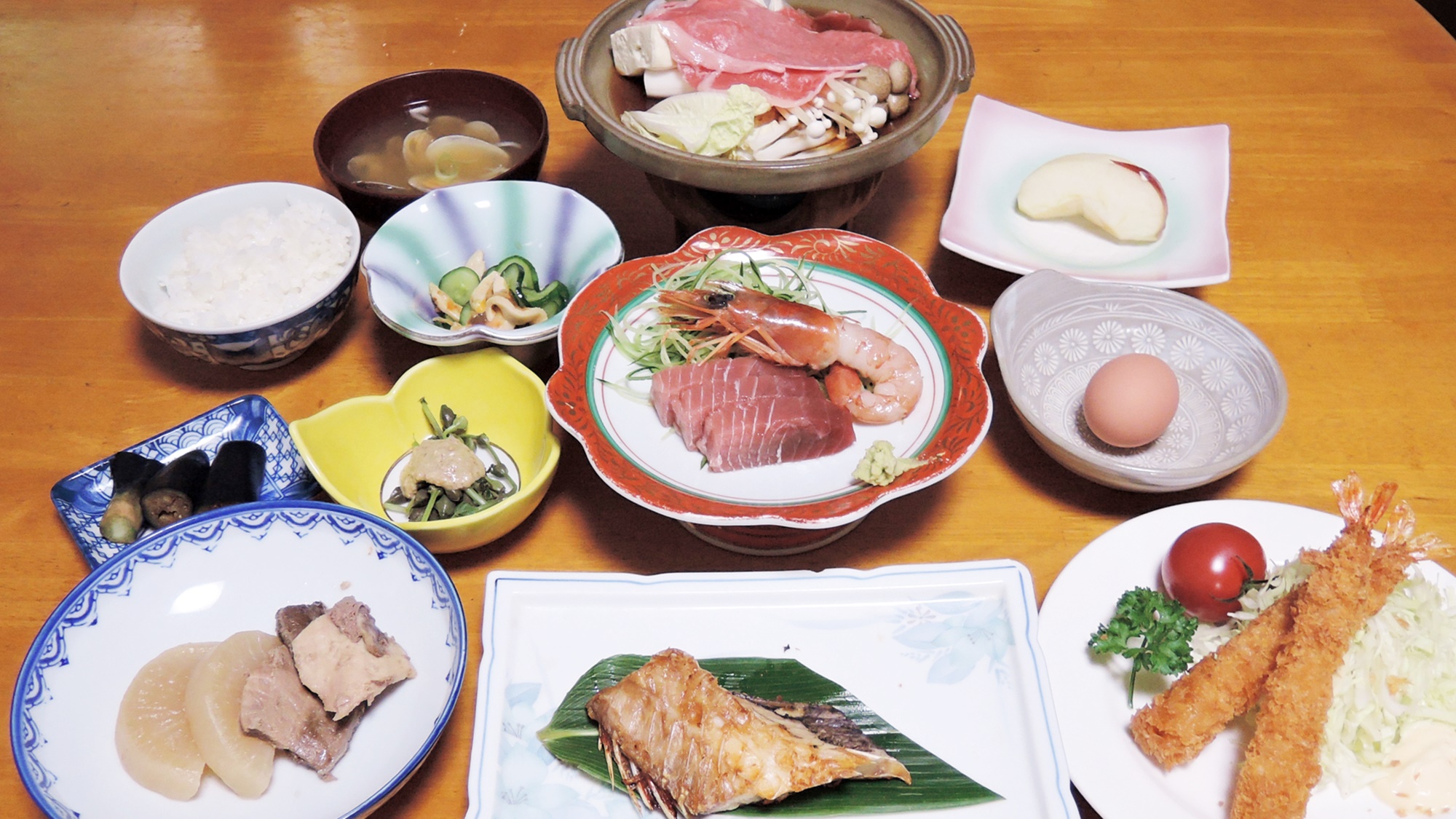 *【ご夕食一例】自家栽培の食材を使ったボリューム満点な手作り料理