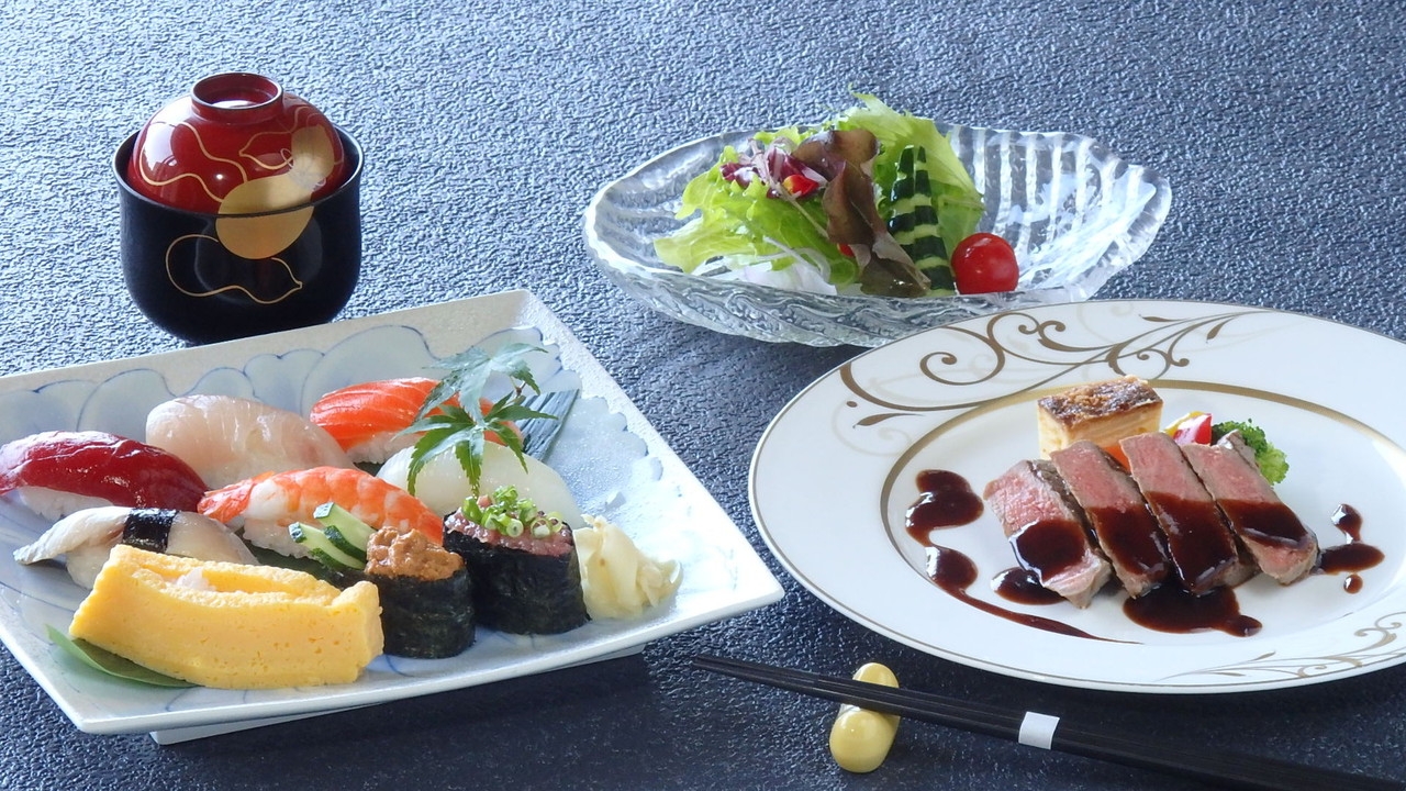 【初夢プラン】天然温泉にビフテキと握り寿司　ゆっくりするなら今！超お得！衝撃価格でご提供！1泊2食付