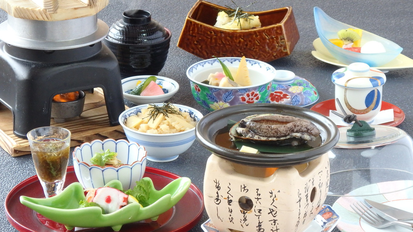 【厳選和食会席】「あわびの踊り焼き」お試し会席　1泊2食付