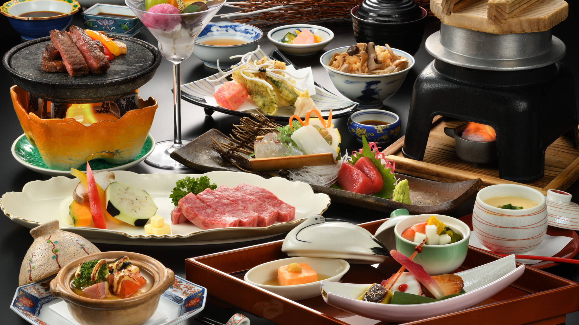 青森県産牛の石焼特別会席