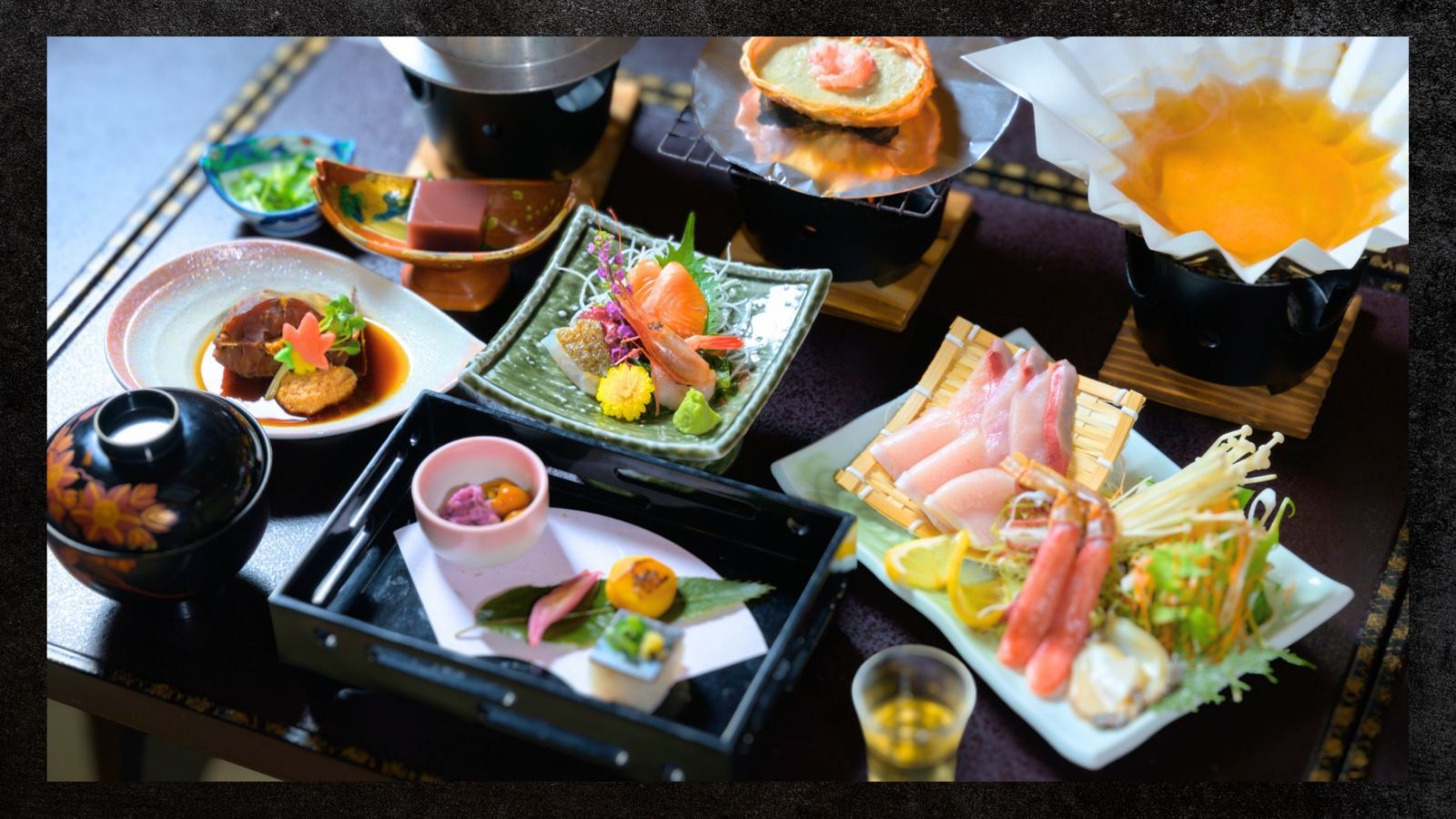 【冬の贅を味わう会席】新潟の旬！寒ブリ・ズワイガニ・アワビの贅沢しゃぶしゃぶとカニ甲羅焼＆釜飯