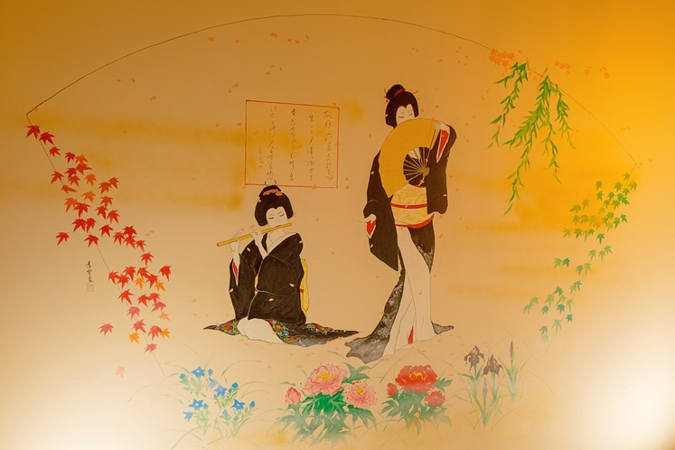 日本酒ラベルデザインの第一人者である書道家  小泉景鶴氏による絵画（イメージ）
