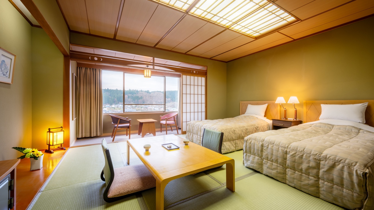 【禁煙】【和風ツインベッド】最上階または5階 和室12.5畳