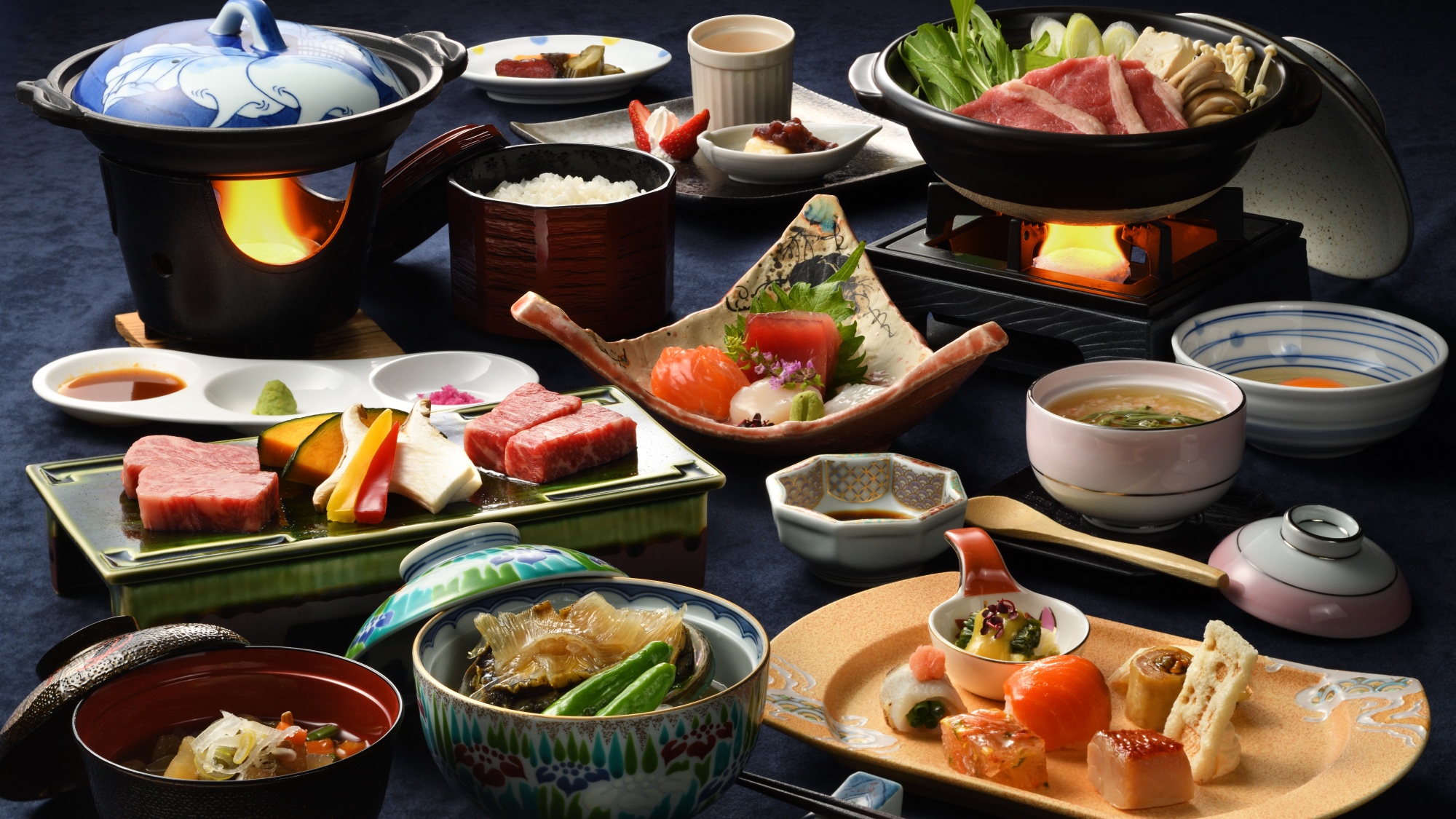 ◇『来満さまコース』お料理一例(牛すき煮)