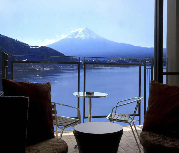 Mt. Fuji seen from the guest room terrace