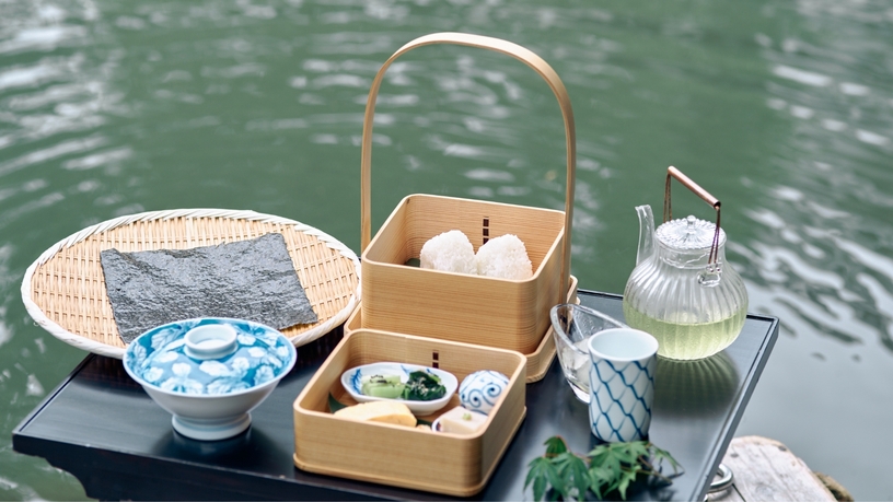 【夏のお舟朝食プラン】香り高い八女茶で仕立てる夏限定「冷やし茶漬け」〜お殿様の朝のひととき＜2食付＞