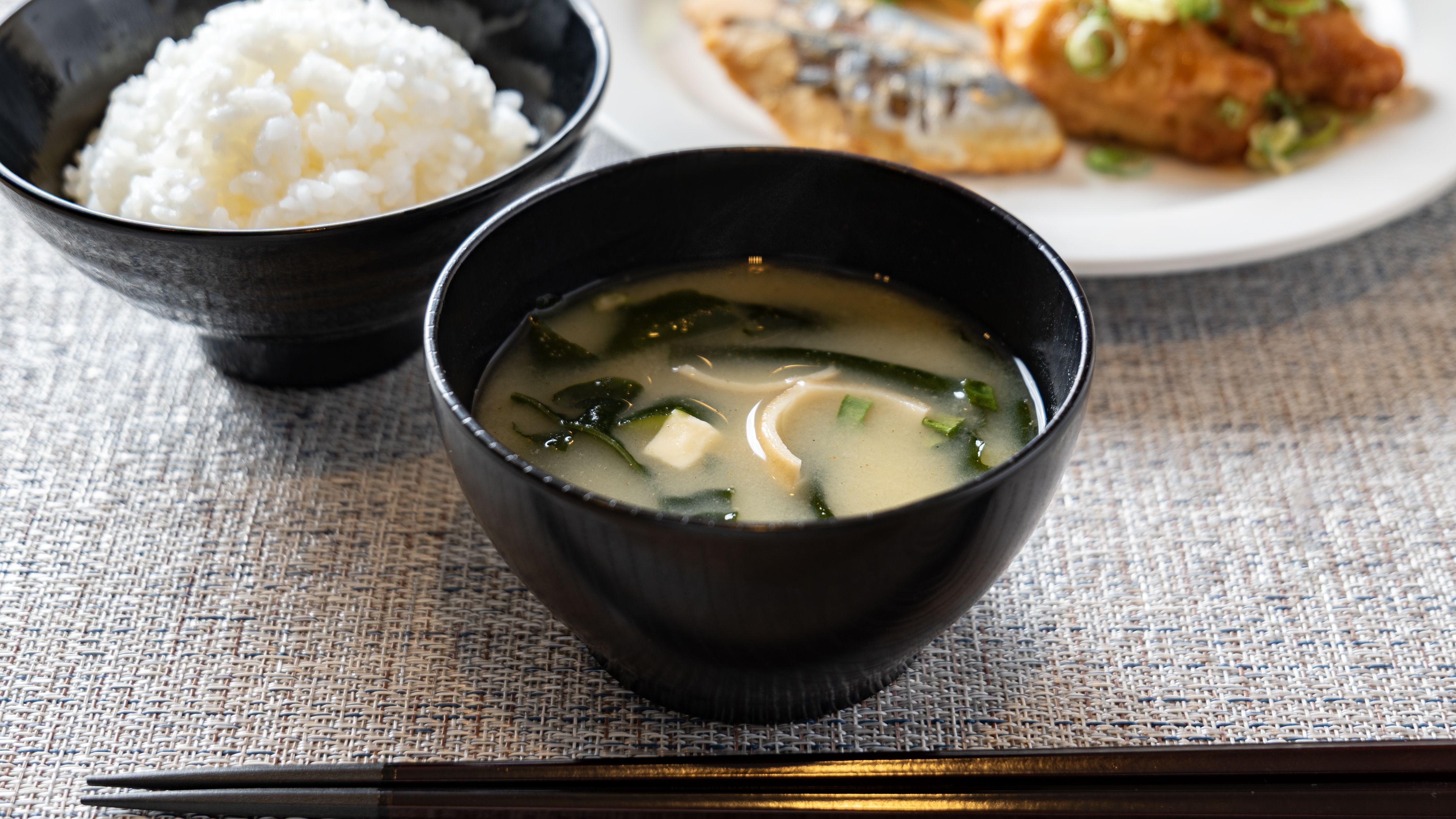 有機大豆を使用したお味噌汁でほっと一息♪