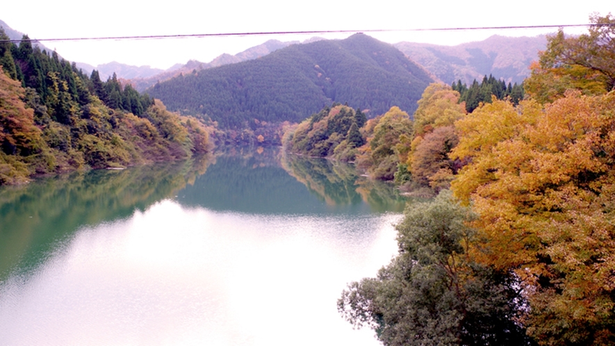 *【大野ダム】当館から車で約15分。桜や紅葉の景観、バス釣りが有名です♪