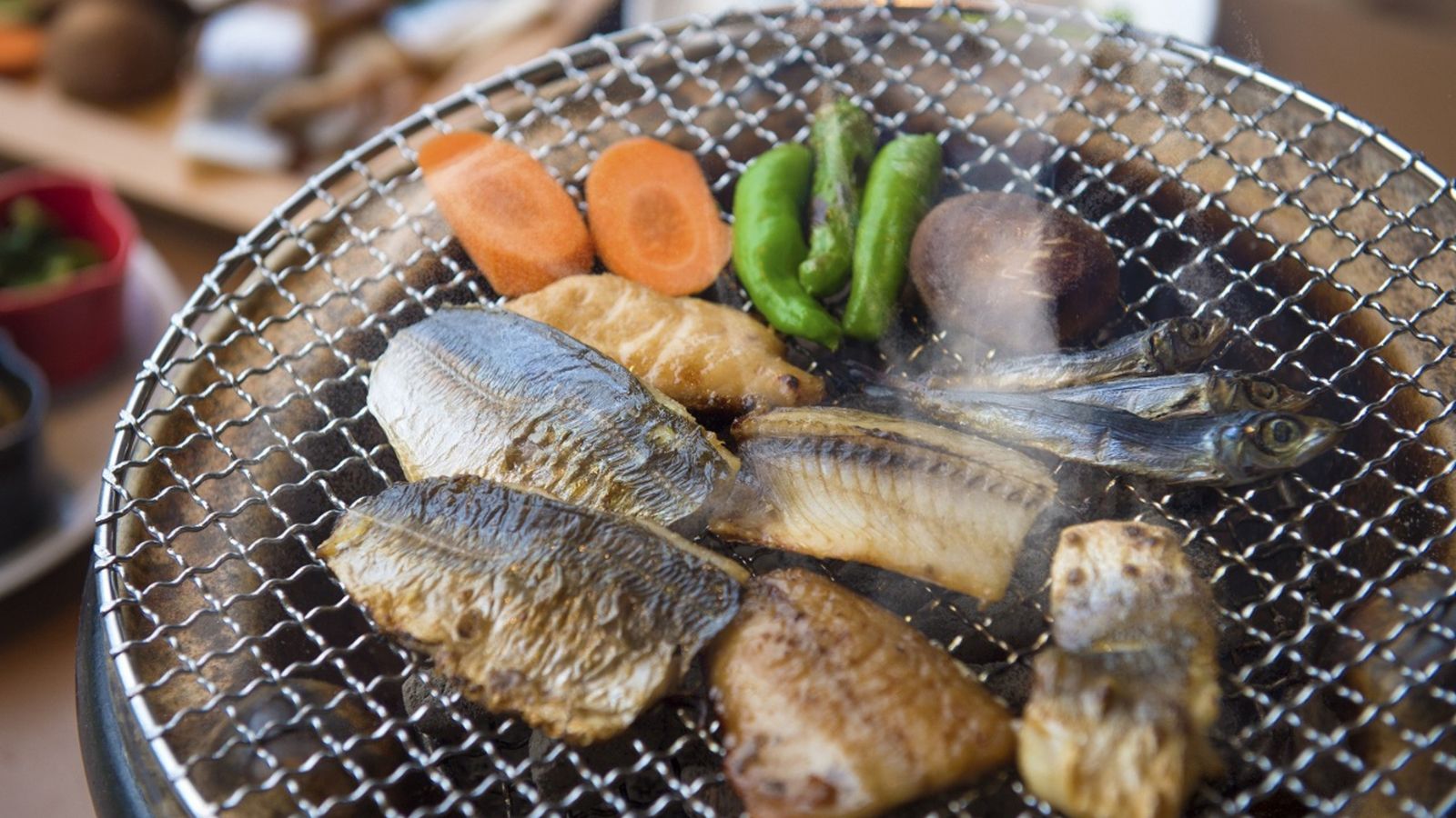 【朝食】備長炭の炭火で炙る干物　※イメージ