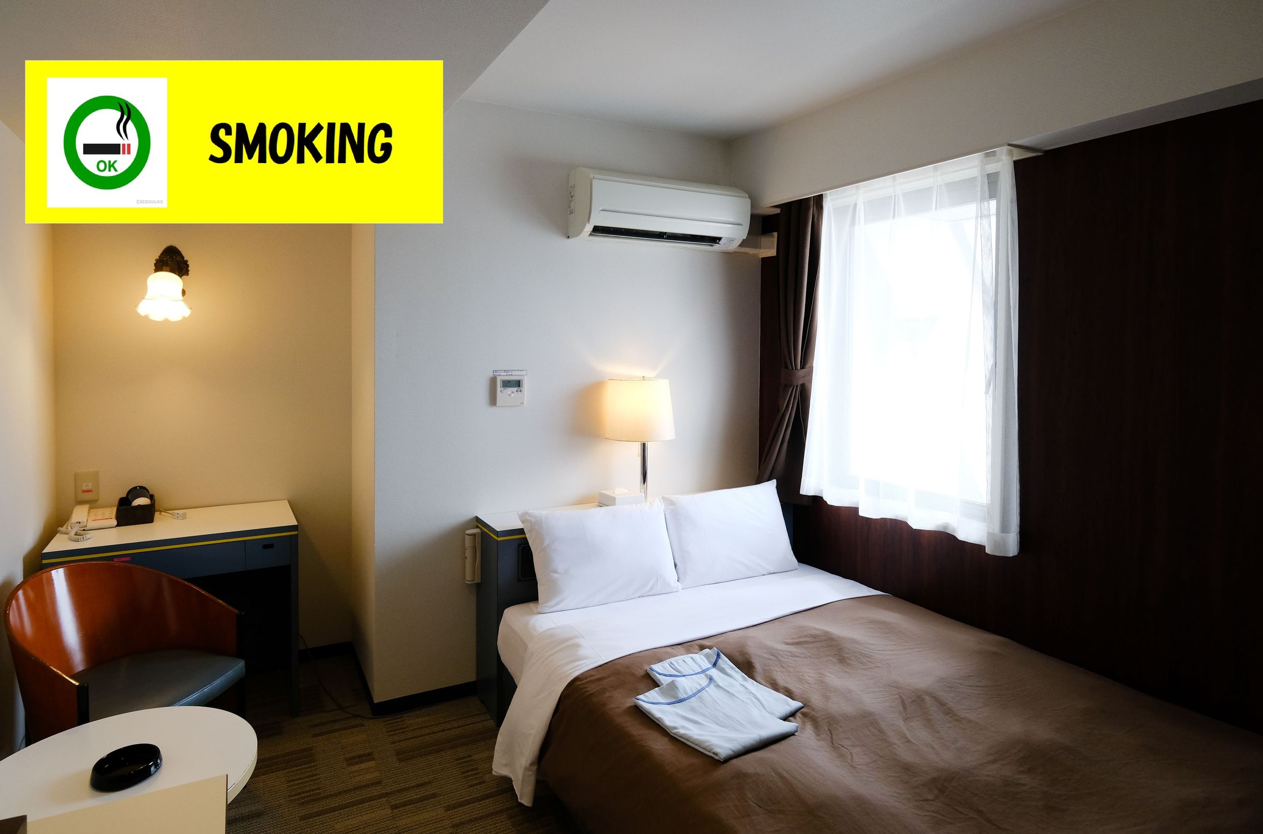 【喫煙】格安ダブル素泊まり 【２２時〜１２時】　レイトチェックインプラン