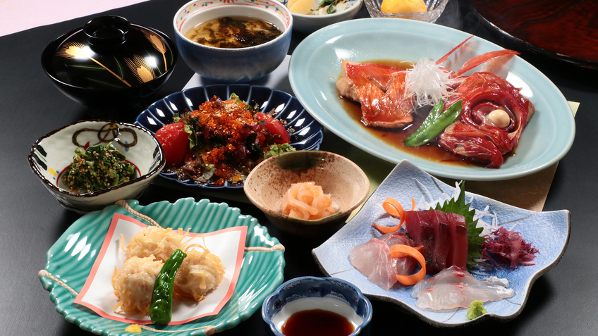 【グレードアップ】金目鯛煮つけ付★島のめぐみを贅沢に堪能♪-2食付-