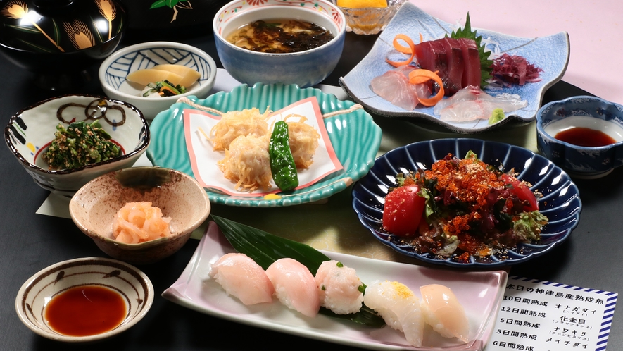 夕食◆神津島産の熟成魚寿司*