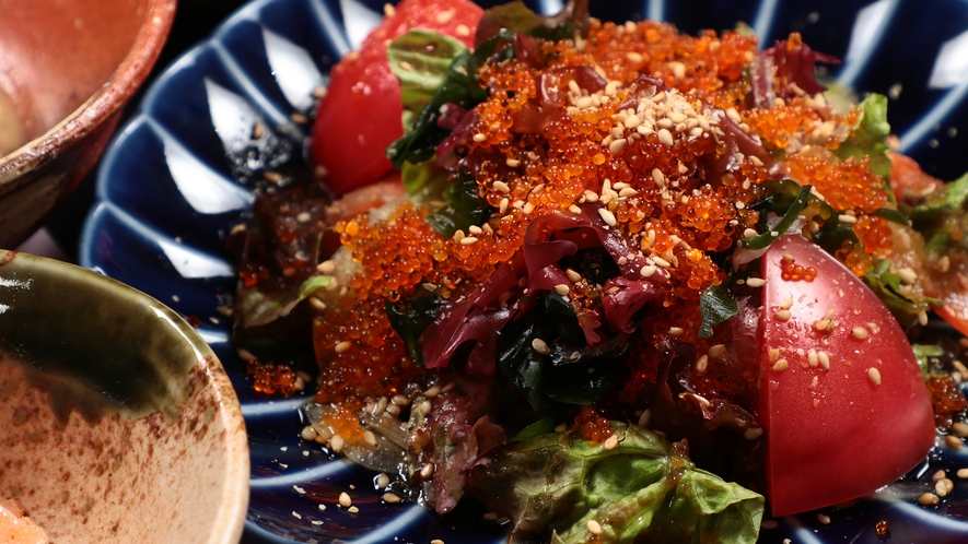 夕食◆海藻サラダ　自家製野菜のすりおろしドレッシング*
