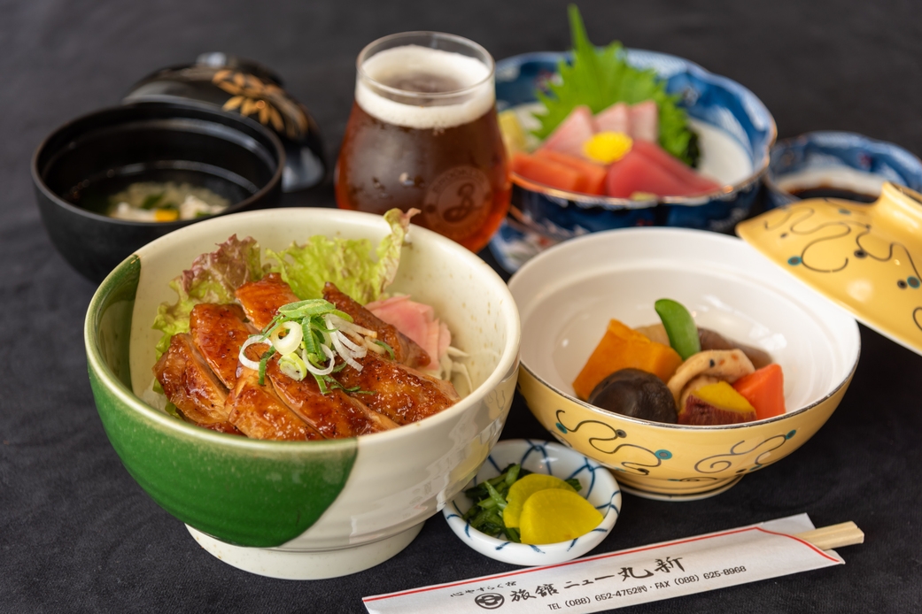 阿波尾鶏丼＆クラフトビール1杯サービス！ニュー丸新の真心料理を♪♪　【二食付きニュー丸新入門プラン】