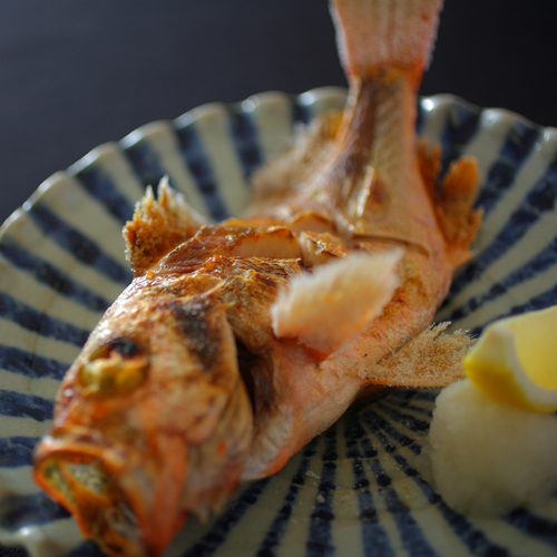 [Grilled seasonal fish with salt] _ Takumi