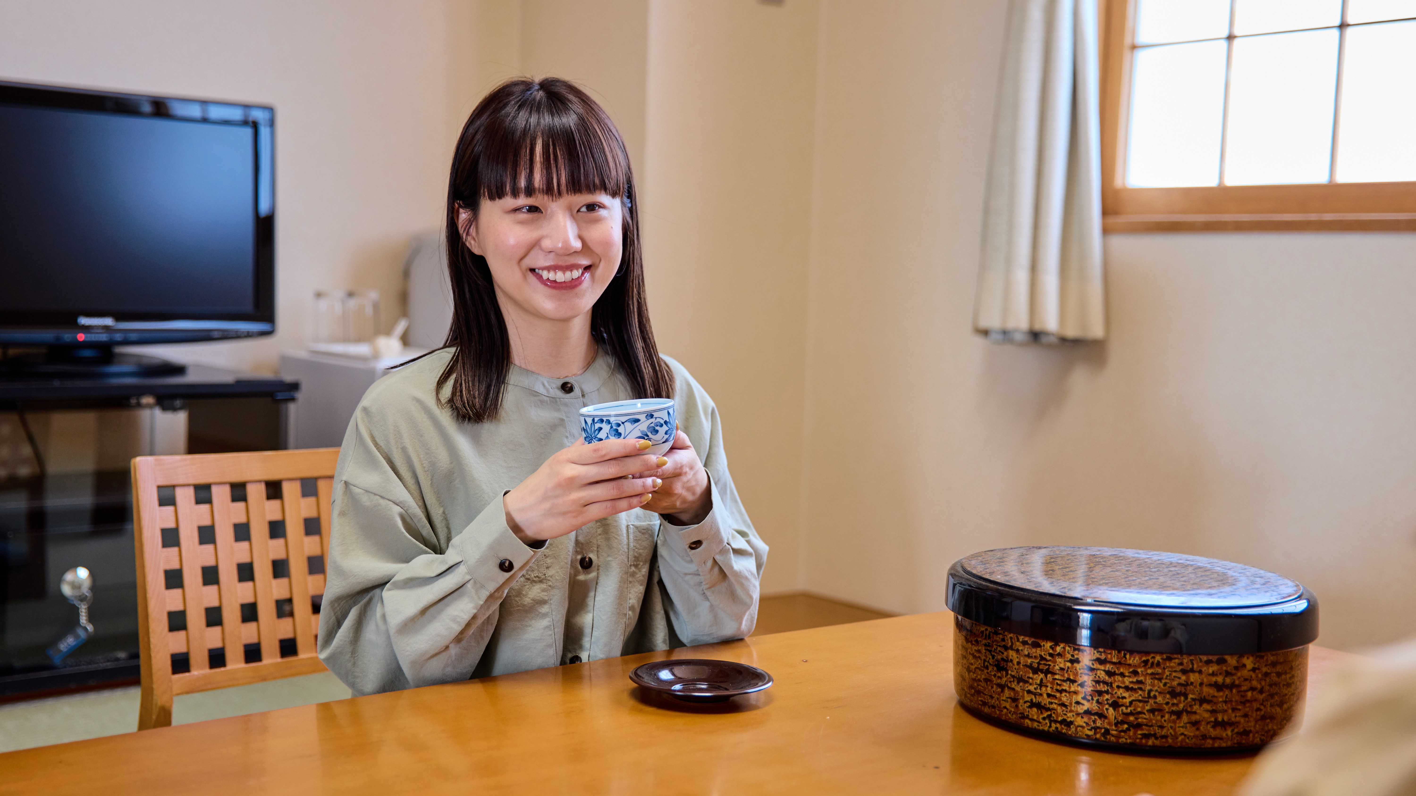 お茶をのみながらホッと一息