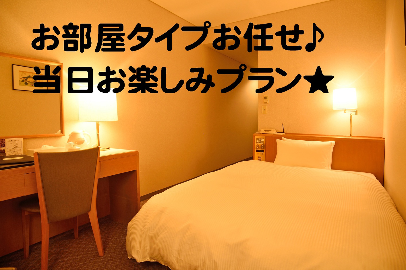 【素泊まり】お部屋タイプおまかせ☆ミネラルウォーター1本プレゼント☆【お部屋タイプの指定不可】