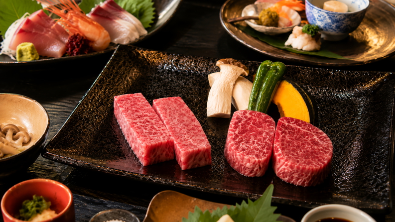 【2026年夏限定】A5ランク仙台牛 ヒレ×サーロイン食べ比べ◆最高級2部位を鉄板焼きで《夕朝食付》