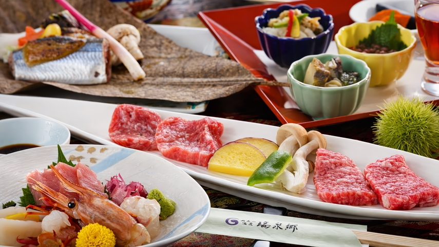 【前沢牛｜贅沢食べ比べ】鉄板焼き×すき焼き◆とろける霜降りと香ばしい旨みを一度に《夕朝食付》