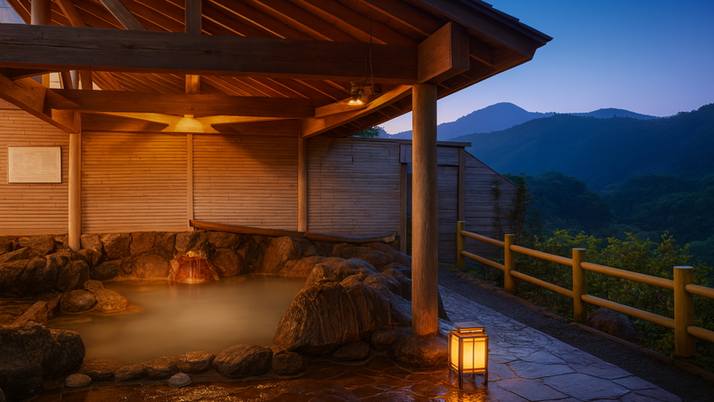 源泉かけ流しの温泉露天風呂