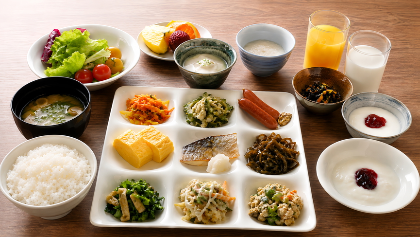 朝食ビュッフェ|地元食材を味わう、贅沢な朝のひととき