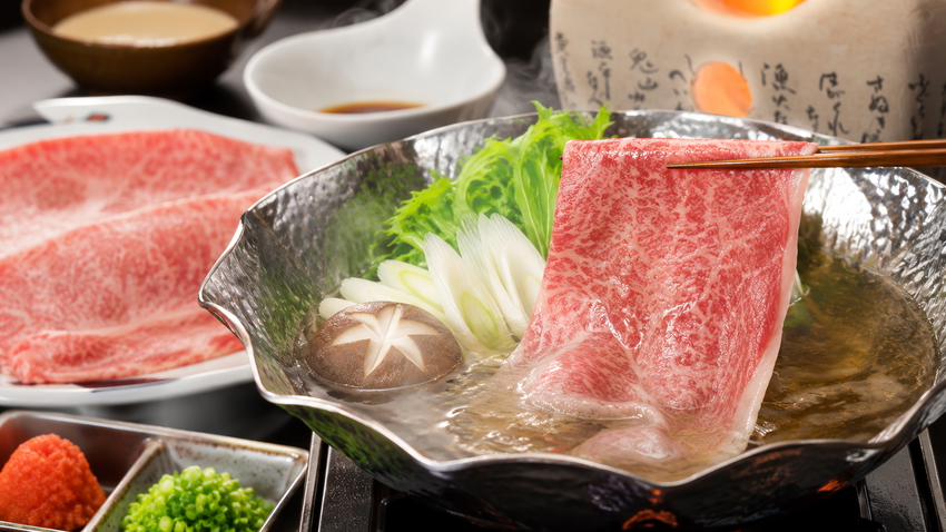 【前沢牛｜贅沢食べ比べ】鉄板焼き×しゃぶしゃぶ◆旨味溢れる肉汁と軽やかな口どけを堪能《夕朝食付》