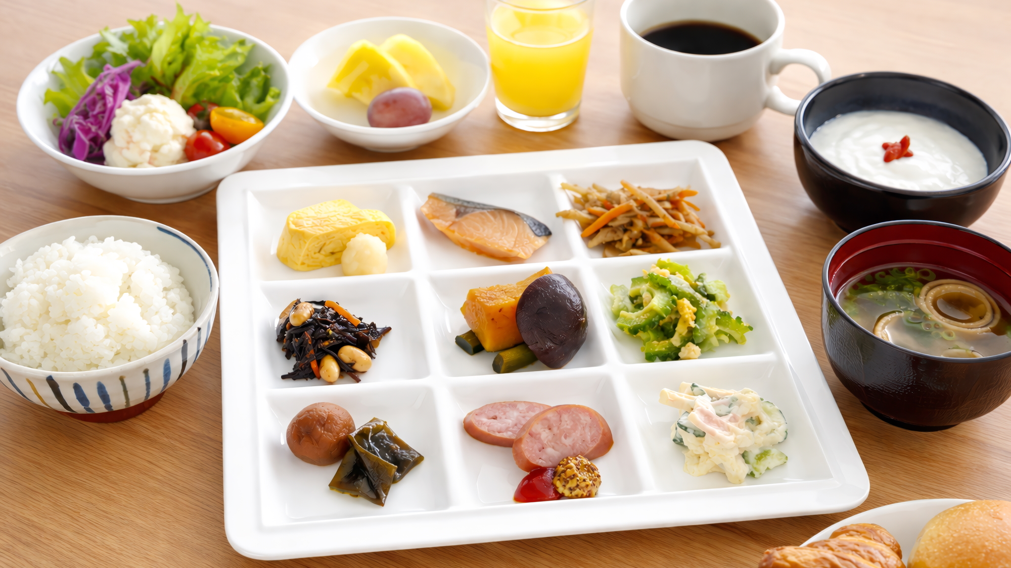 朝食ビュッフェ｜盛り付け例