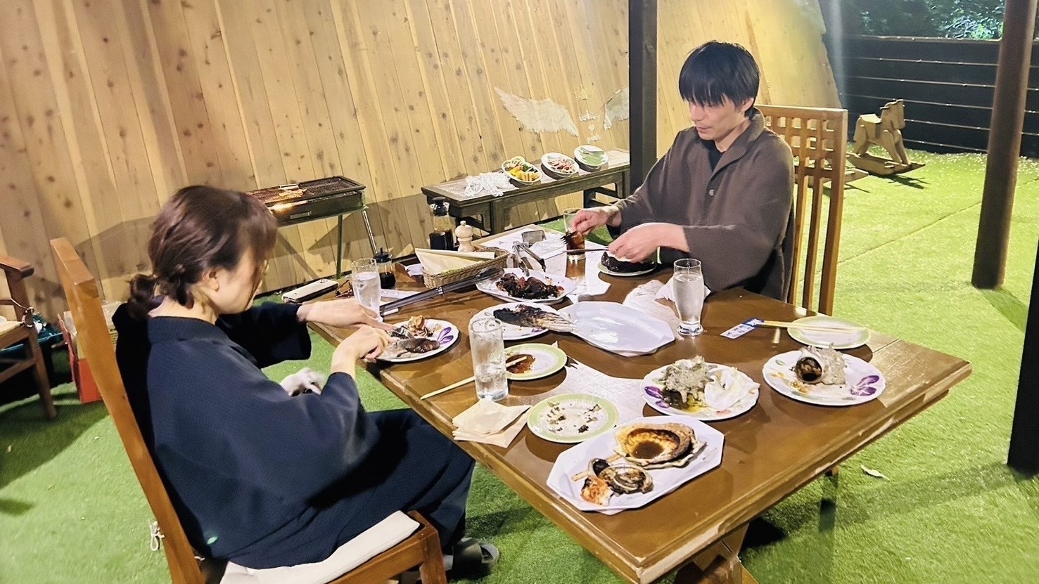 【伊勢海老＆あわび＆牛フィレの豪華海鮮手ぶらBBQ】わんちゃんとお庭で！楽しい映え空間◆1泊2食