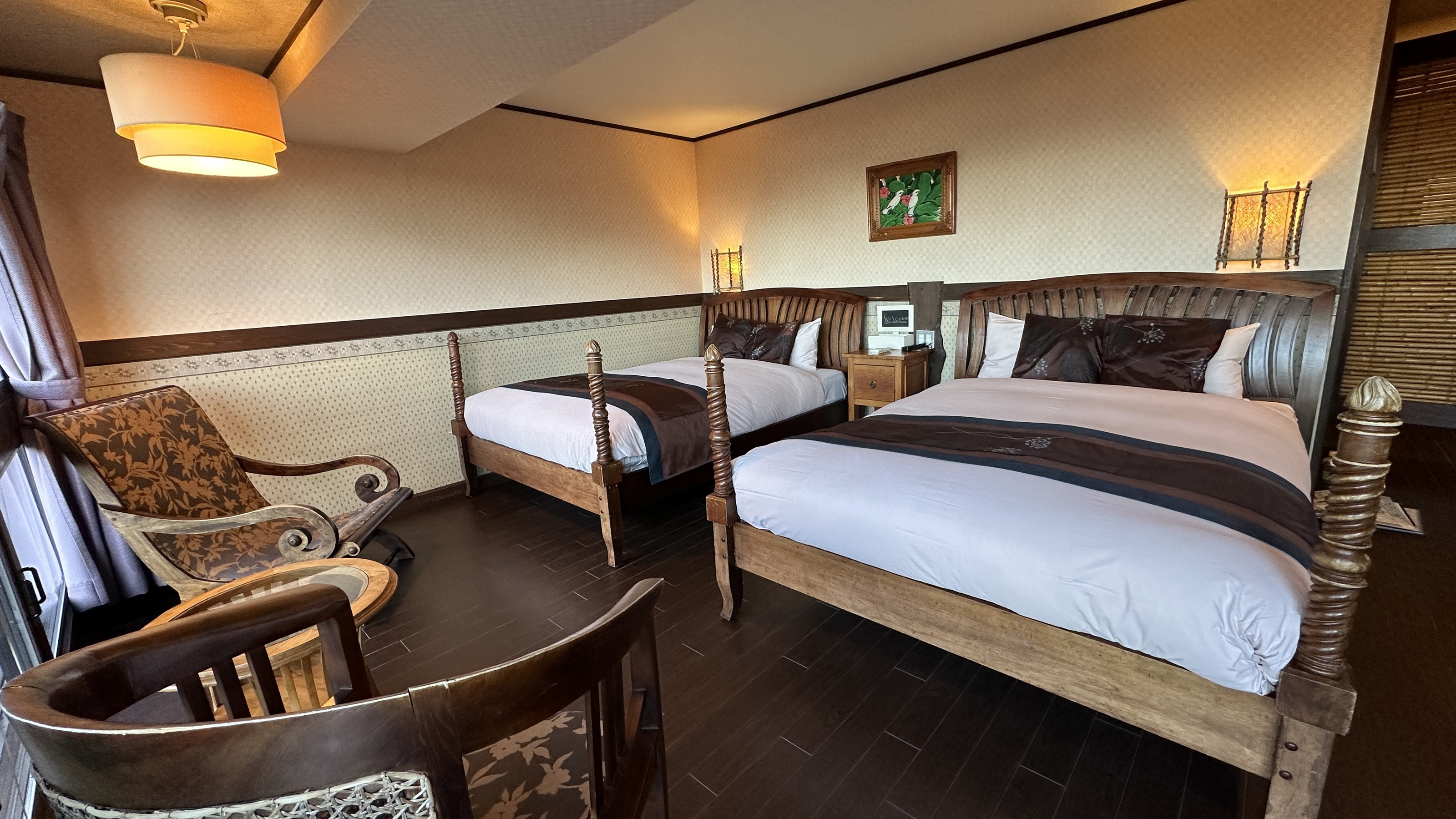 【クラシックツイン】本館／32平米◆ダブルベッド２台◆禁喫煙