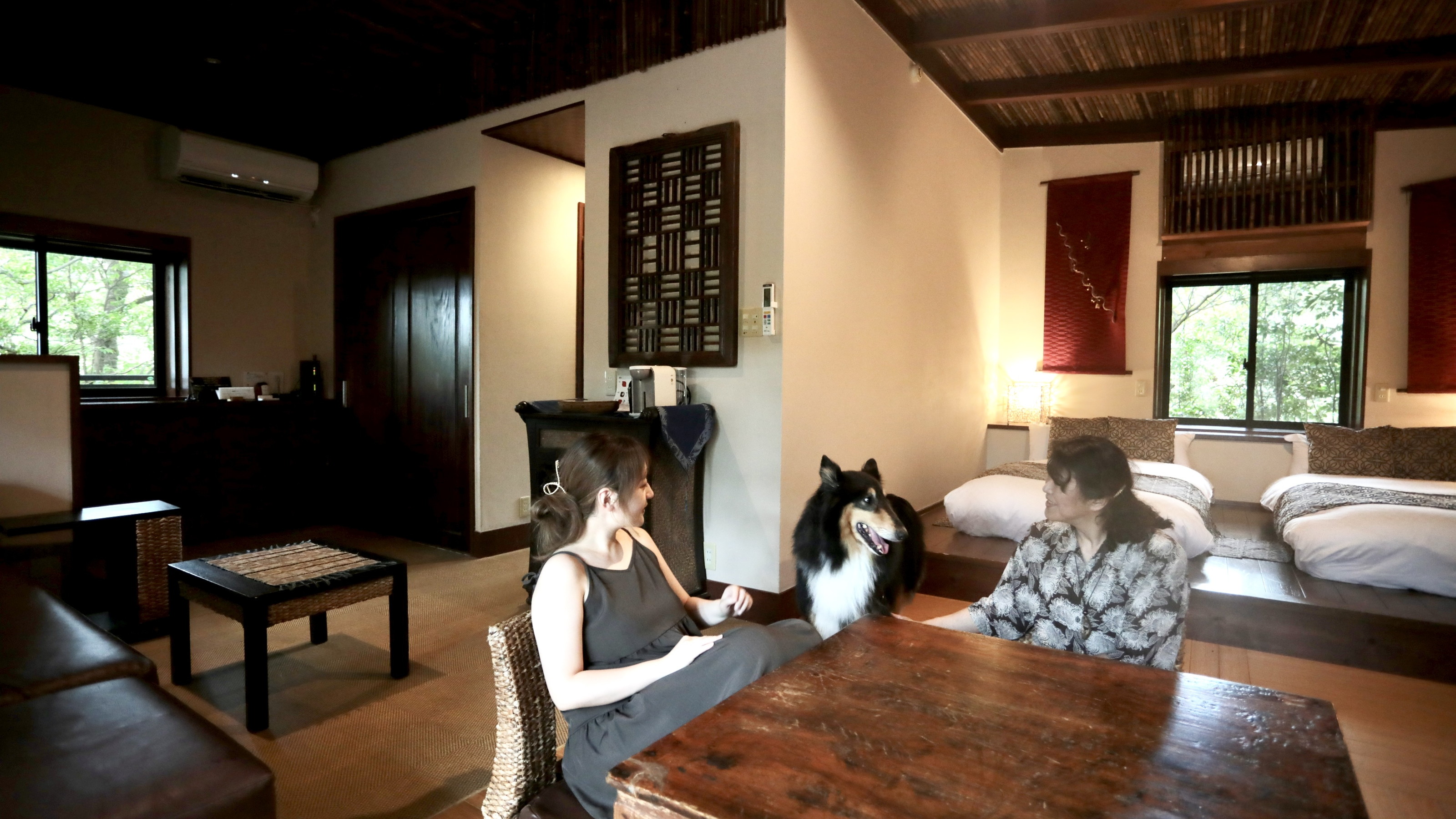 【離れ家リスの庭】一棟貸／56平米◆半露天風呂付の南国ヴィラ