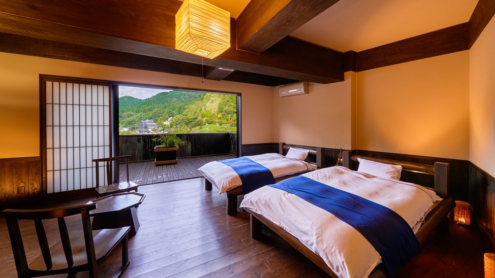 スイート和洋室ツイン「天空庵」展望風呂付