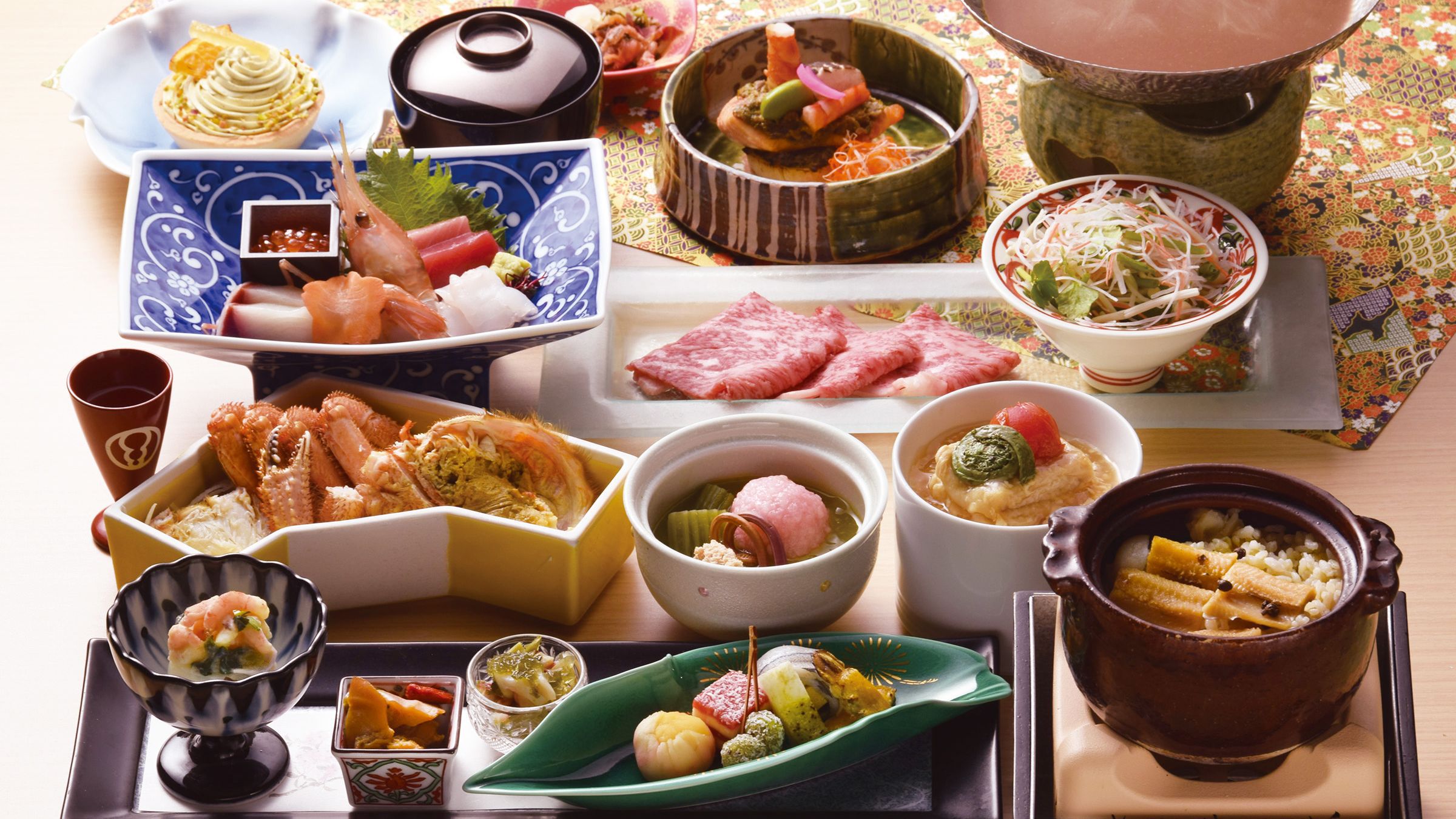 【ご夕食／湯の里（半個室）】滝本御膳（春）／3月～5月の御献立（イメージ）