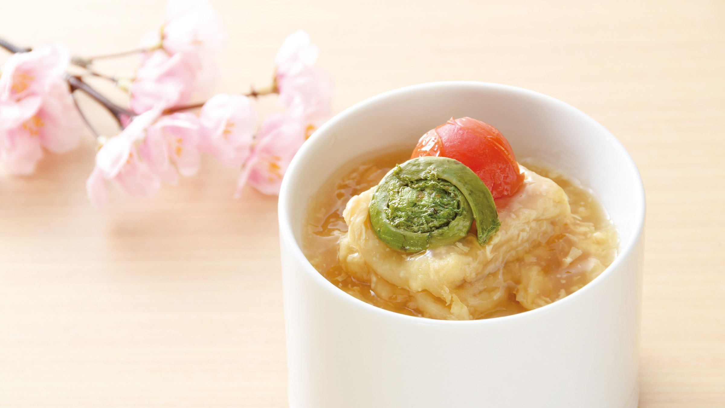 【ご夕食】胡麻豆腐（春）／全ての御膳にてご提供