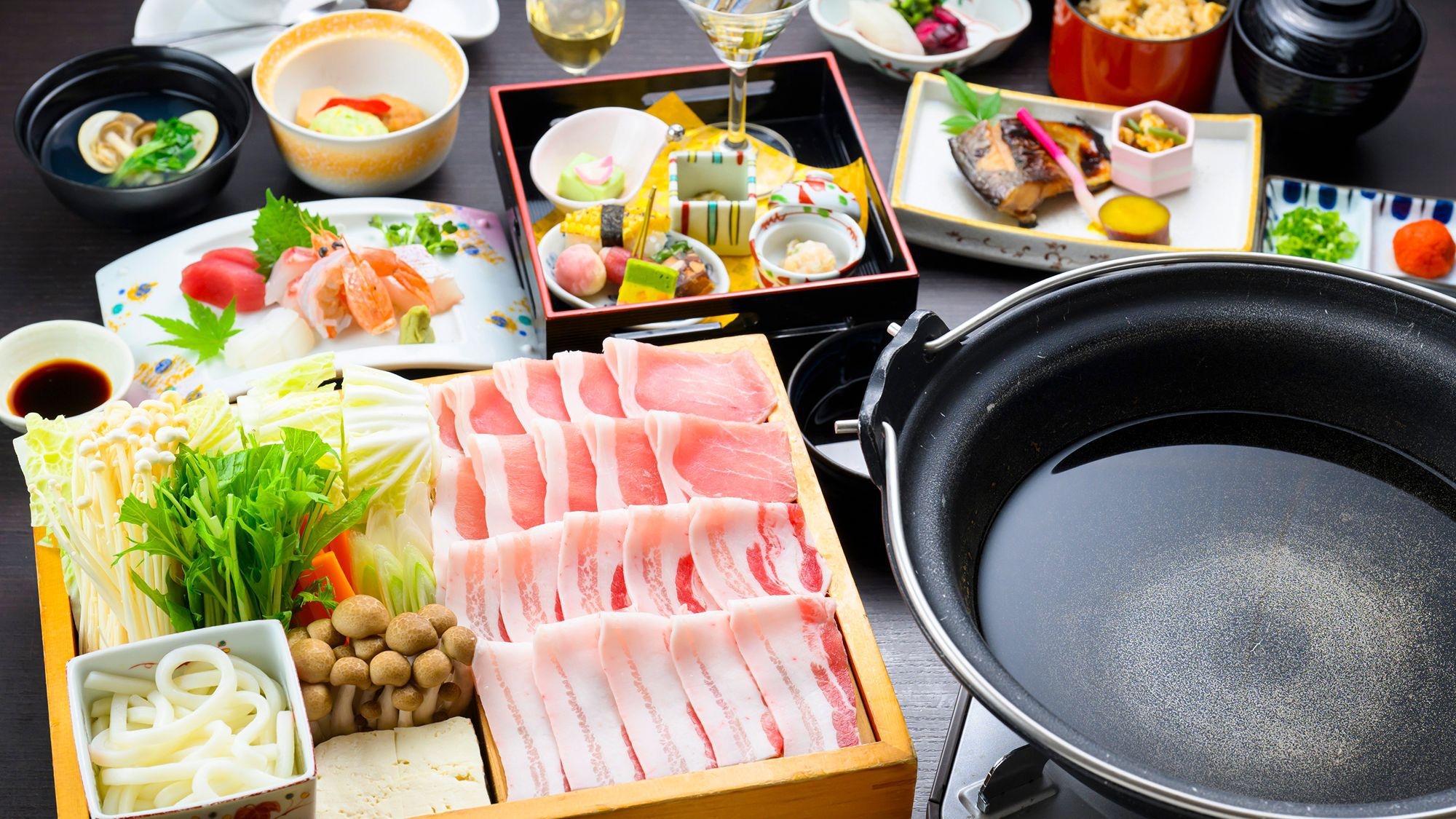 さつま黒豚を味わう♪贅沢しゃぶしゃぶ満喫プラン☆源泉かけ流し☆温泉貸切【家族湯】