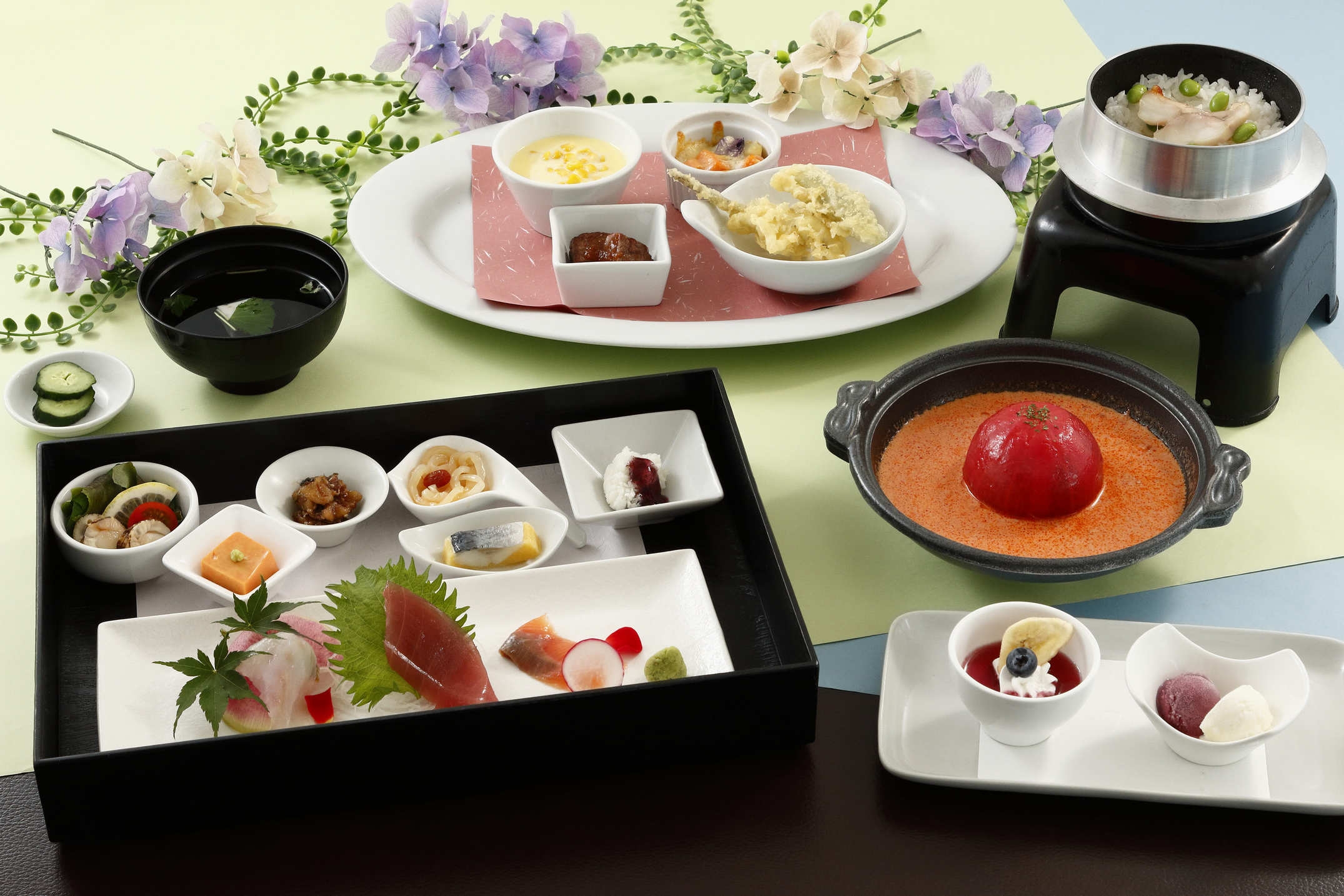 旬の食材で和洋創作料理を堪能〜「季節の花神楽御膳」宿泊プラン