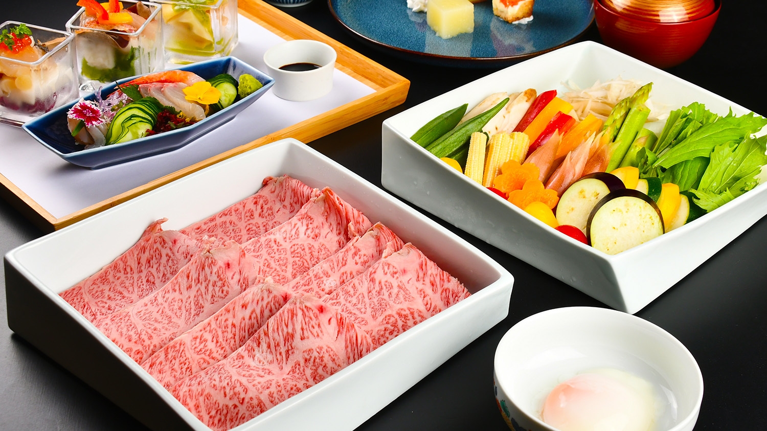 【夏季限定】佐賀牛180gの“夏野菜”すき焼”ご膳プラン★【夕食部屋食】