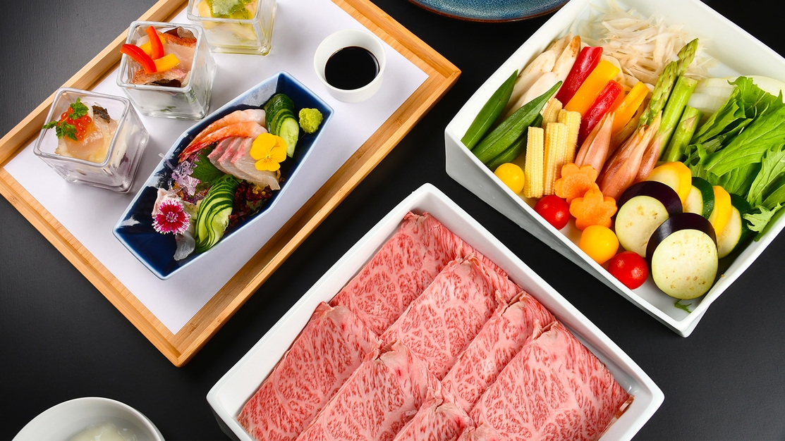 【夏季限定】佐賀牛180gの“夏野菜”すき焼”ご膳プラン★【夕食部屋食】