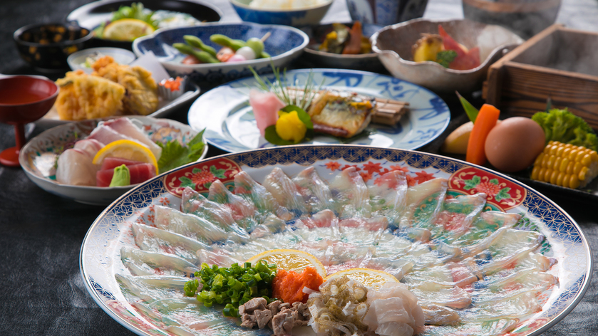 地元でとれた《ヒラメの薄造り》×地獄蒸しを味わうプラン♪★ひょうたん温泉券付