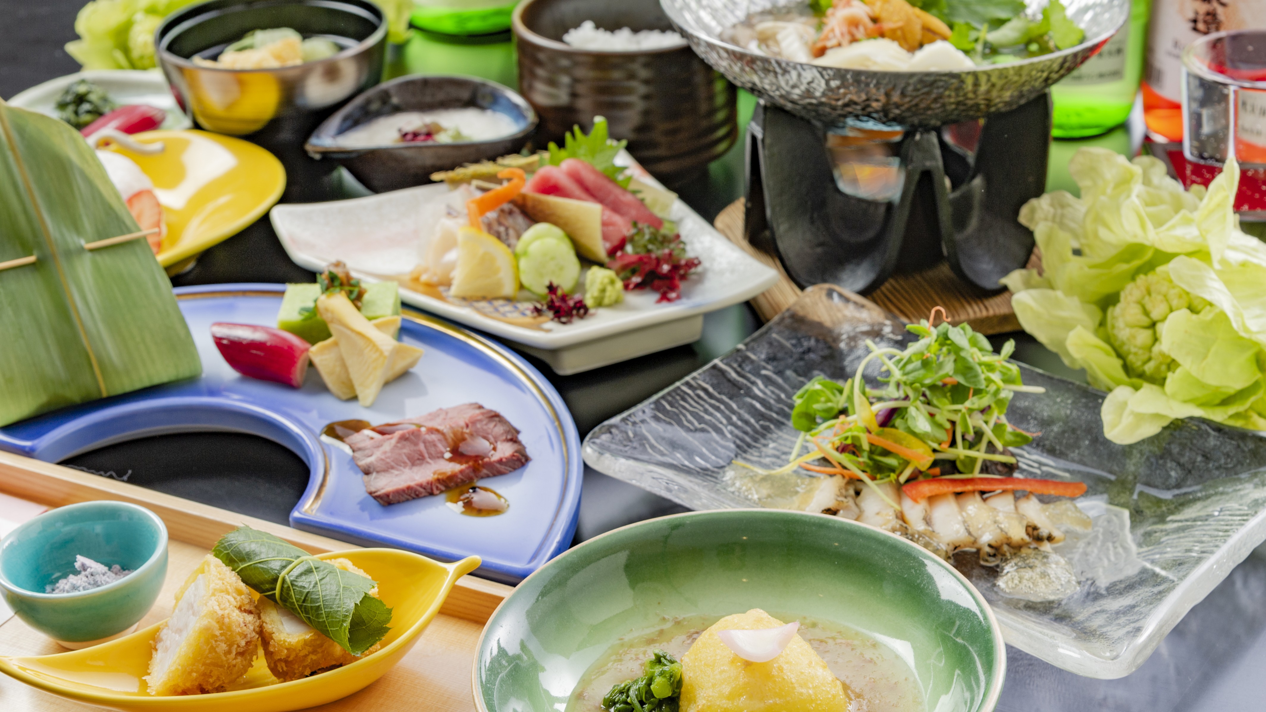 春の基本和食膳／海の幸・山の幸を味わう贅沢なひとときをお愉しみください。（イメージ）