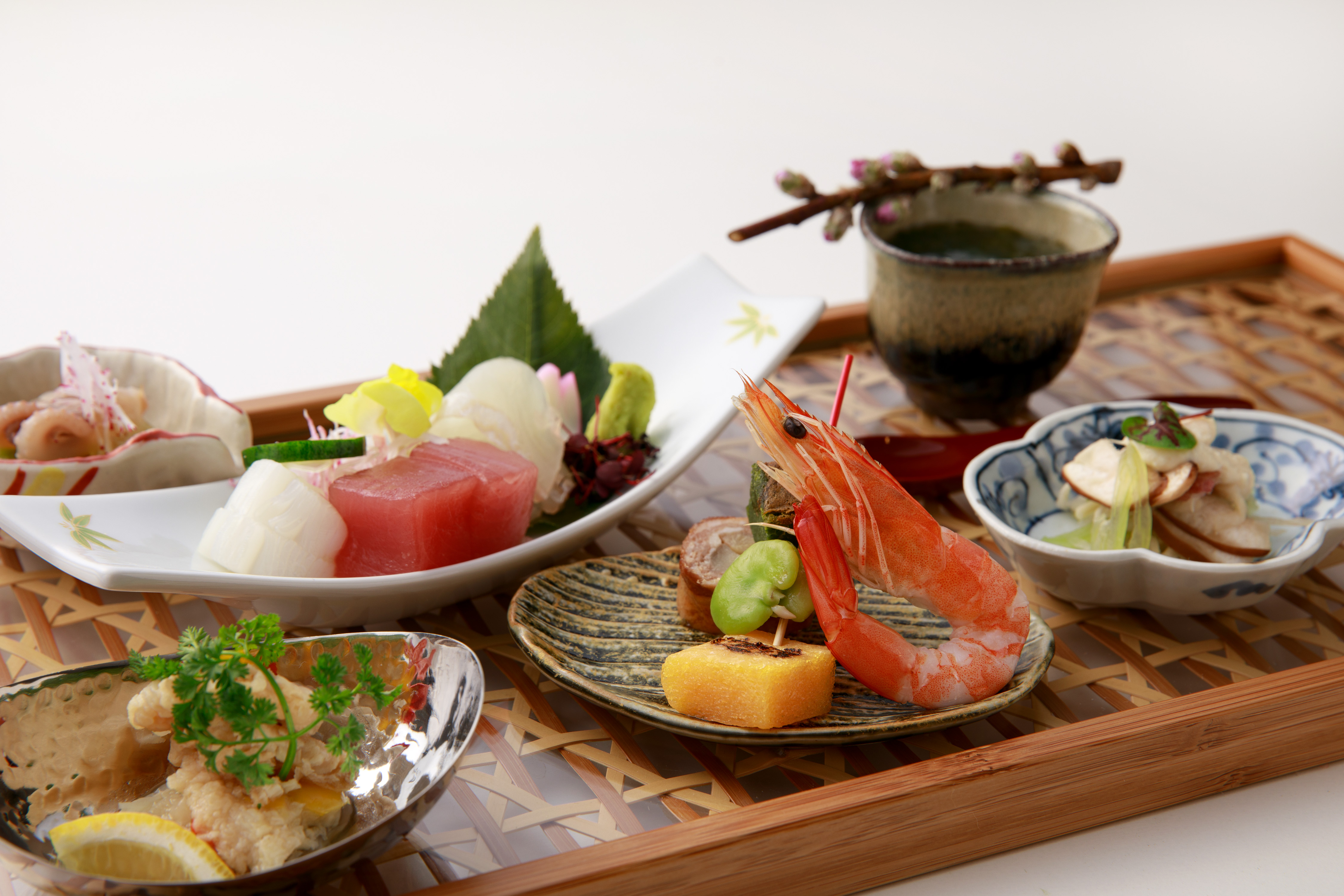 夕食_春_前菜とお造里※一例