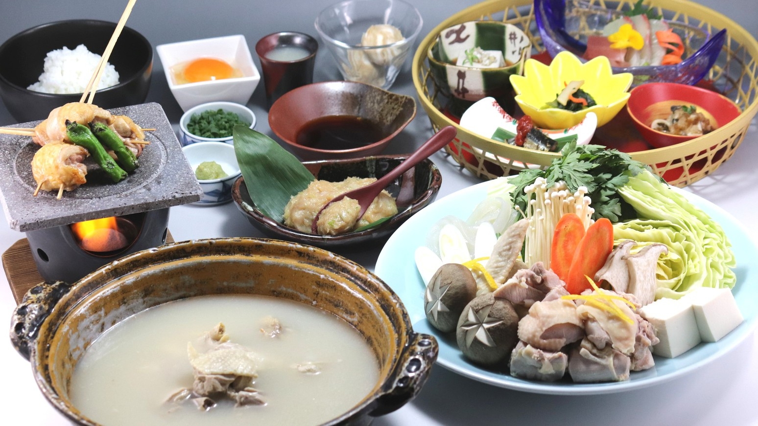 群馬のブランド「上州地鶏」の博多水炊き和膳を贅沢に楽しむご夕食 1泊2食