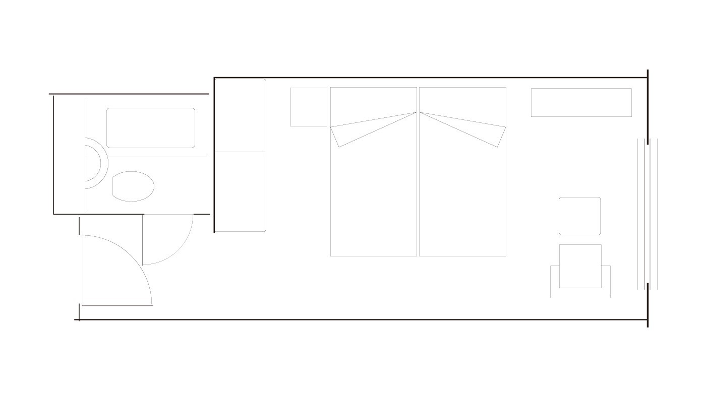 【本館ツインルームC】レイアウト図