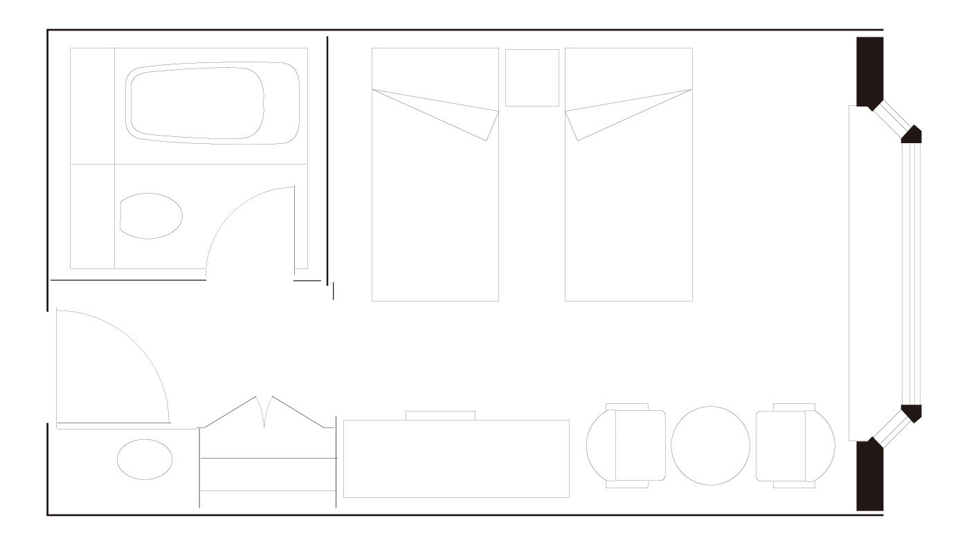 【南館ツインルーム】レイアウト図