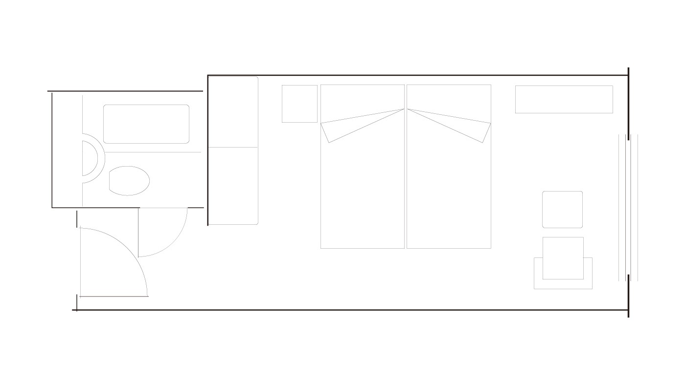 【本館ツインルームC】レイアウト図