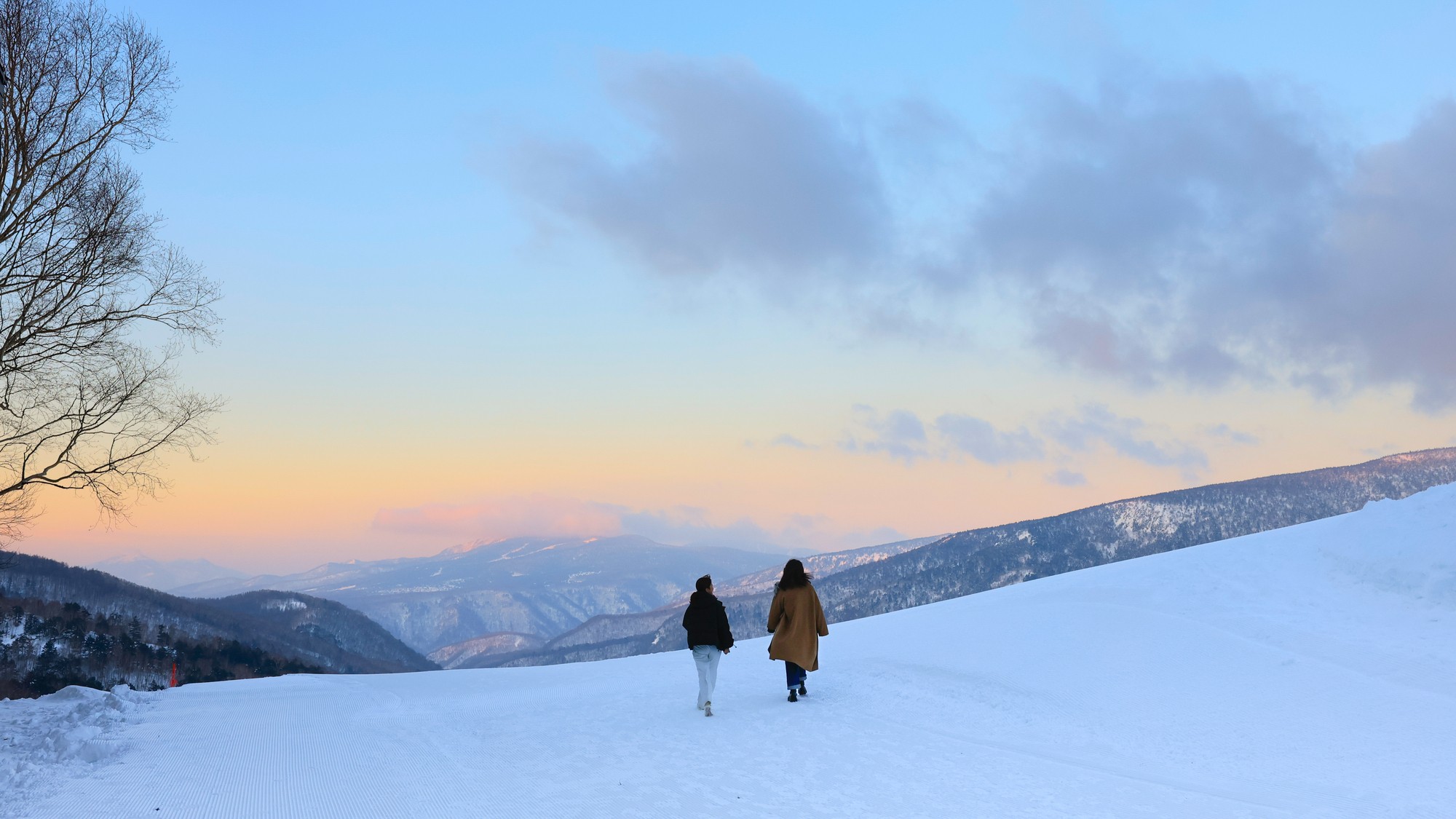 ホテルの目の前がゲレンデ！一歩外に出ると一面の雪景色が広がります。